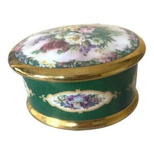 Vintage Porcelein‎ Music Box by Lena Liu Cherished 2" tall x 4" wide